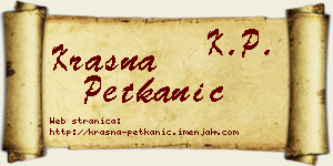Krasna Petkanić vizit kartica